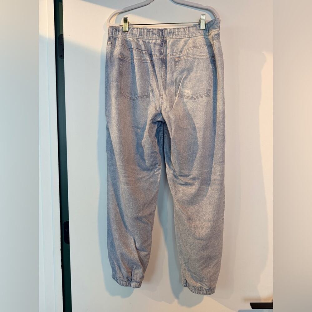 ECRU Distressed Denim-Print Joggers - Large, NWOT - Picture 3 of 7
